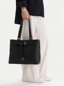 Beverly Hills Polo Club Torebka CEO-BHPC-C-004-09 Czarny. Czarne shopper bag Beverly Hills Polo Club, bez wzorów, z materiału, bez dodatków. Za 269,99 zł.