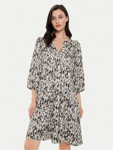 Karen by Simonsen Sukienka codzienna Nikole 10104917 Beżowy Relaxed Fit. Brązowe kombinezony Karen by Simonsen, na co dzień, bez wzorów, z wiskozy, bez kołnierzyka, bez ramiączek, proste. Za 339,99 zł.