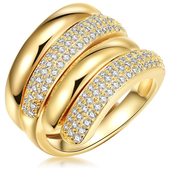 Lulu & Jane Pierścionek modowy Mosiadz Cyrkonia Pierścionki 1 ct Damski. Białe pierścionki Lulu & Jane, z cyrkonią, pozłacane. Za 209,99 zł.