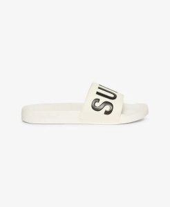 Superdry Vegan Core Pool Klapki z formowaną podeszwą – OPTIC/BLACK. Czarne klapki Superdry, bez wzorów, z poliesteru, bez obcasa. Za 130,15 zł.
