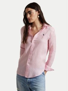 Polo Ralph Lauren Koszula 211970730014 Różowy Classic Fit. Czerwone koszule Polo Ralph Lauren, xs, bez wzorów, ze lnu, bez kołnierzyka, bez ramiączek. Za 439,99 zł.