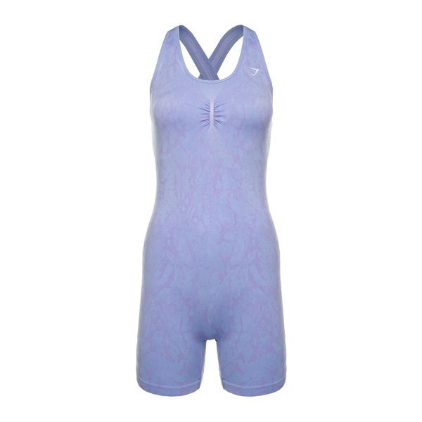 Kombinezon fitness Gymshark Adapt Animal Butterfly. Niebieskie kombinezony Gymshark, xs, bez wzorów, sportowe, bez kołnierzyka, bez ramiączek. W wyprzedaży za 79,99 zł.