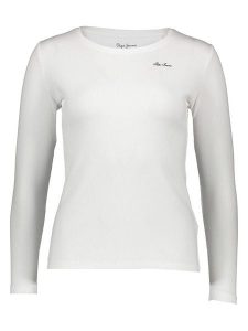 Pepe Jeans Koszulka w kolorze białym rozmiar: XXS. Białe bluzki Pepe Jeans, xxs, bez wzorów, z jeansu, bez kołnierzyka, bez ramiączek. Za 96,14 zł.