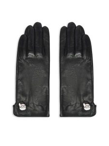 KARL LAGERFELD Rękawiczki Damskie A4W33112 Czarny. Czarne rękawiczki KARL LAGERFELD, bez wzorów, ze skóry. Za 529,99 zł.