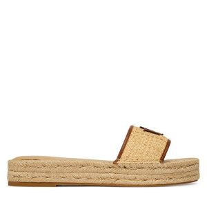 Espadryle LAUREN RALPH LAUREN. Brązowe espadryle Lauren Ralph Lauren, bez wzorów, bez obcasa. Za 639,99 zł.