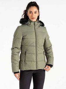 Dare 2b Kurtka narciarska "Glamorize V" w kolorze khaki rozmiar: 46. Brązowe kurtki sportowe Dare 2b, m, bez wzorów, bez kaptura, narciarskie. Za 325,03 zł.