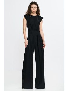 Nife Kombinezon w kolorze czarnym rozmiar: 40. Czarne kombinezony Nife, bez wzorów, bez kołnierzyka, bez ramiączek. Za 187,52 zł.