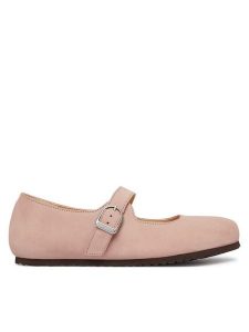 Birkenstock Baleriny Santa Clarita 1031550 Różowy. Czerwone balerinki Birkenstock, bez wzorów, ze skóry, bez obcasa, bez zapięcia. Za 474,99 zł.
