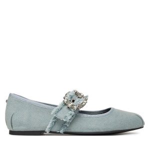 Baleriny Buffalo. Niebieskie balerinki Buffalo, bez wzorów, bez obcasa, bez zapięcia. Za 169,99 zł.