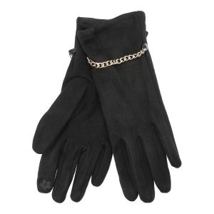 Czarne Rękawiczki Glamour Damskie Armodo. Czarne rękawiczki Armodo, bez wzorów, z tkaniny. Za 49,99 zł.