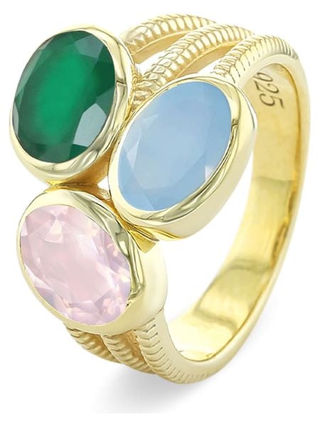 Les Petites Précieuses Pozłacany pierścionek z kamieniami szlachetnymi rozmiar: 52. Niebieskie pierścionki Les Petites Précieuses, z kwarcem, pozłacane. Za 173,99 zł.