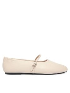 Calvin Klein Baleriny Oblique Ballerina Mj Lth Hdw HW0HW02847 Écru. Balerinki Calvin Klein, bez wzorów, ze skóry, bez obcasa, bez zapięcia. Za 449,99 zł.
