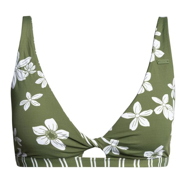 Góra od stroju kąpielowego ROXY Retro Revo Twist Bra loden. Zielone bikini Roxy, bez wzorów. W wyprzedaży za 85,99 zł.
