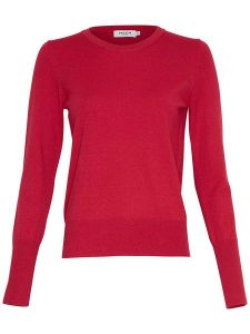 MOSS COPENHAGEN Sweter w kolorze czerwonym rozmiar: XS/S. Czerwone swetry oversize Moss Copenhagen, s, bez wzorów, z wiskozy, bez ramiączek. Za 83,42 zł.
