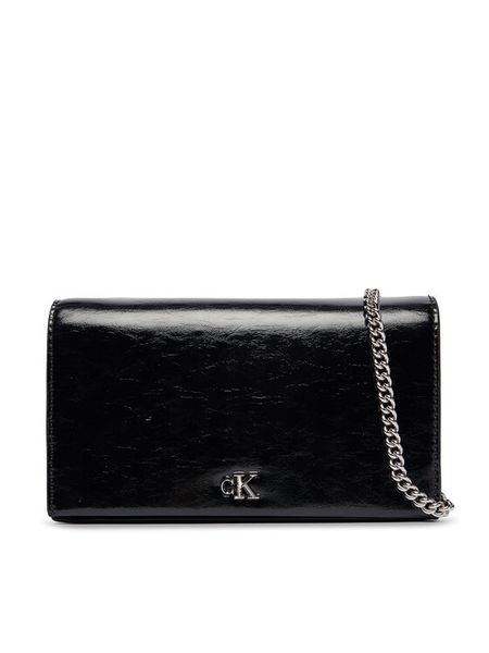 Calvin Klein Torebka Ck Metallic Wallet On Chain LV04F3320G Czarny. Czarne torebki klasyczne Calvin Klein, bez wzorów, ze skóry, bez dodatków. Za 409,99 zł.