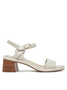 Clarks Sandały Jaylan Ray 26181660 Biały. Białe sandały Clarks, bez wzorów, ze skóry, bez obcasa, na słupku, bez zapięcia. Za 279,99 zł.