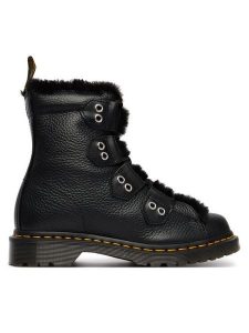 Dr. Martens Trapery 1460 Faux Fur Lined DM31876001 Czarny. Czarne buty zimowe Dr. Martens, ze skóry, bez obcasa, bez zapięcia. Za 989,99 zł.