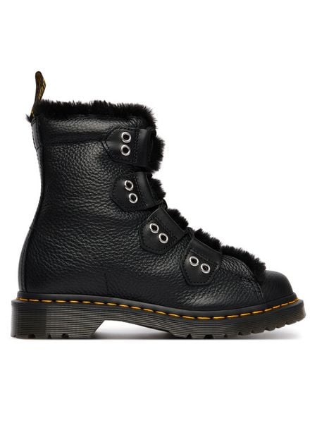 Dr. Martens Trapery 1460 Faux Fur Lined DM31876001 Czarny. Czarne buty zimowe Dr. Martens, ze skóry, bez obcasa, bez zapięcia. Za 989,99 zł.