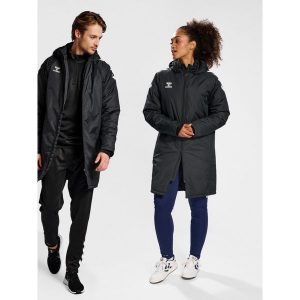 Kurtka parka HML CORE XK BENCH JACKET. Czarne kurtki Hummel, m, bez wzorów, bez kaptura. Za 280,00 zł.
