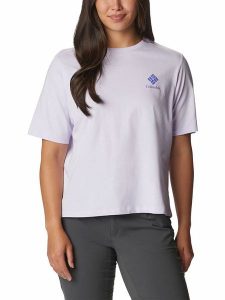 Columbia Koszulka "North Cascades™" w kolorze fioletowym rozmiar: XL. Różowe bluzki Columbia, xl, bez wzorów, z bawełny, bez kołnierzyka, bez ramiączek. Za 74,63 zł.