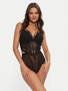 Hunkemöller Body Daisy 206242 Czarny. Czarne body i gorsety Hunkemöller, bez wzorów, z syntetyku. Za 159,99 zł.
