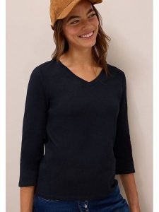 Cecil Koszulka w kolorze granatowym rozmiar: XL. Niebieskie bluzki Cecil, xl, bez wzorów, z bawełny, bez kołnierzyka, bez ramiączek. Za 57,06 zł.