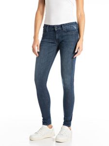 Replay Dżinsy - Skinny fit - w kolorze niebieskim rozmiar: W28/L30. Niebieskie jeansy Replay, z aplikacjami. Za 271,45 zł.