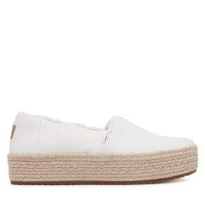 Espadryle Toms. Białe espadryle Toms, bez wzorów, bez obcasa. Za 389,99 zł.