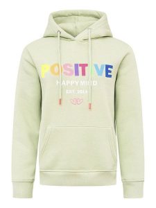 Zwillingsherz Bluza "Positive" w kolorze zielonym rozmiar: M. Zielone bluzy Zwillingsherz, m, bez wzorów, z kapturem. Za 202,03 zł.