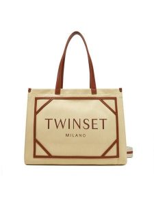 TWINSET Torebka 251TB7081 Beżowy. Brązowe torebki klasyczne Twinset, bez wzorów, z materiału, bez dodatków. Za 399,99 zł.