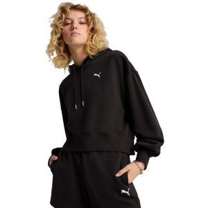 Bluza z kapturem Puma Wardrobe Ess Relaxed Cropped Hoodie, Kobiety. Czarne bluzy Puma, xl, bez wzorów, z bawełny, z kapturem. Za 390,00 zł.