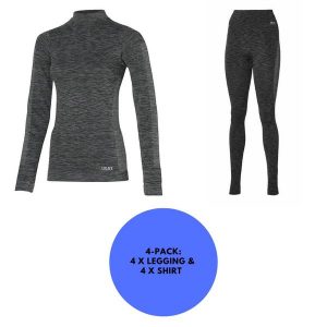Zestaw Damskie spodnie/koszula termiczna Premium x 4. Czarne komplety bielizny HEAT KEEPER, bez wzorów, z bawełny. Za 568,29 zł.