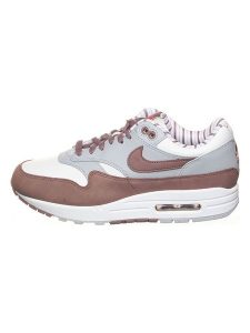 Nike Sportswear Skórzane sneakersy "Air Max 1 Premium" w kolorze biało-szaro-fioletowym rozmiar: 36. Białe trampki Nike Sportswear, bez wzorów, bez zapięcia. Za 462,45 zł.