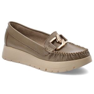 Brązowe Mokasyny Armodo Eleganckie Obuwie Damskie. Brązowe półbuty Armodo, bez wzorów, bez obcasa, bez zapięcia. Za 279,00 zł.