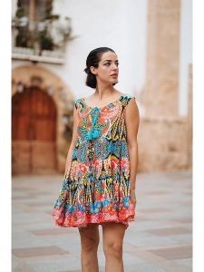 Isla Bonita by SIGRIS Sukienka ze wzorem rozmiar: XL. Sukienki Isla Bonita by SIGRIS, na co dzień, xl, bez wzorów, z bawełny, bez kołnierzyka, bez ramiączek, mini, proste. Za 118,84 zł.