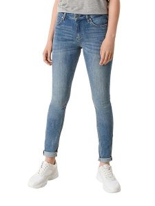 S.Oliver Dżinsy - Slim fit - w kolorze niebieskim rozmiar: 36/L30. Niebieskie jeansy s.Oliver, z aplikacjami, ze skóry, z podwyższonym stanem. Za 171,28 zł.