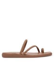 Crocs Japonki Miami Toe Loop Sandal 209862 Brązowy. Brązowe klapki Crocs, bez wzorów, z tworzywa sztucznego, bez obcasa. Za 179,99 zł.
