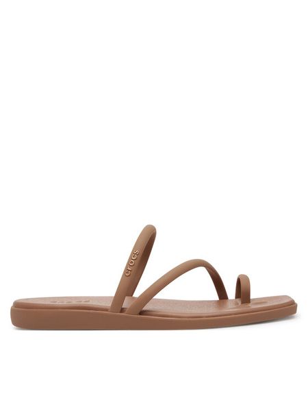 Crocs Japonki Miami Toe Loop Sandal 209862 Brązowy. Brązowe klapki Crocs, bez wzorów, z tworzywa sztucznego, bez obcasa. Za 179,99 zł.
