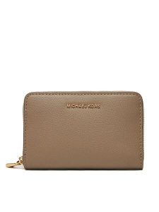 MICHAEL Michael Kors Portfel Jet Set Small Leather 32F4GJ6D0L Beżowy. Brązowe portfele MICHAEL Michael Kors, bez wzorów, ze skóry. Za 369,99 zł.