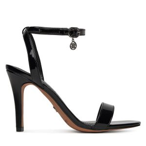 Sandały Nine West. Czarne sandały Nine West, bez wzorów, bez obcasa, na szpilce, bez zapięcia. Za 183,99 zł.