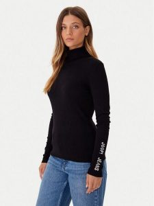 JOOP! Jeans Golf Kaisha 30049305 Czarny Slim Fit. Czarne golfy Joop! Jeans, bez wzorów, z jeansu. Za 464,99 zł.