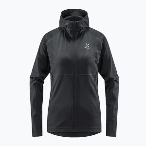 Bluza trekkingowa damska Haglöfs Skuta Hood. Czarne bluzy Haglöfs, xs, bez wzorów, bez kaptura. Za 259,99 zł.