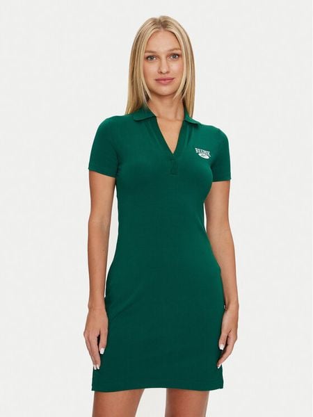 Reebok Sukienka codzienna Cl Ae V Polo Dress 100076246 Zielony Regular Fit. Zielone kombinezony Reebok, s, bez wzorów, z bawełny, bez kołnierzyka, bez ramiączek. Za 119,99 zł.