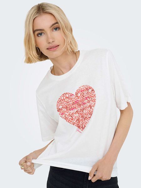 JDY Koszulka w kolorze białym rozmiar: M. Białe bluzki JDY, m, bez wzorów, z bawełny, bez kołnierzyka, bez ramiączek. Za 43,78 zł.