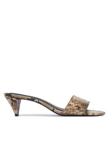 Tommy Hilfiger Klapki Th Mid Mule FW0FW09429 Beżowy. Brązowe klapki TOMMY HILFIGER, bez wzorów, ze skóry, bez obcasa. Za 489,99 zł.