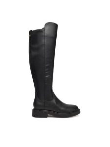 Guess Muszkieterki FLFFYZ ELE11 Czarny. Czarne kozaki Guess, z aplikacjami, ze skóry, bez obcasa, na płaskiej podeszwie, bez zapięcia. Za 549,99 zł.