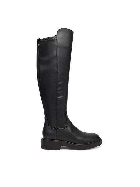 Guess Muszkieterki FLFFYZ ELE11 Czarny. Czarne kozaki Guess, z aplikacjami, ze skóry, bez obcasa, na płaskiej podeszwie, bez zapięcia. Za 577,00 zł.