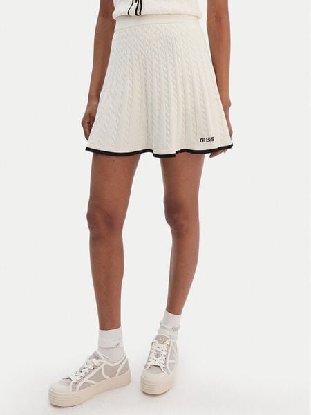 Guess Spódnica mini V6RD07 Z4652 Écru Regular Fit. Spódnice Guess, s, z aplikacjami, z syntetyku, mini. Za 329,99 zł.