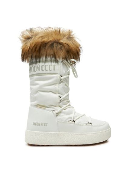 Moon Boot Śniegowce Ltrack Monaco Wp 80D2450190 Biały. Białe buty zimowe Moon Boot, ze skóry, bez obcasa, bez zapięcia. Za 909,99 zł.