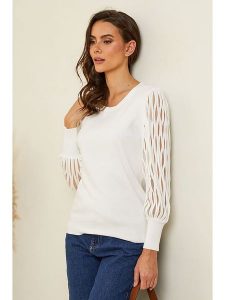 Soft Cashmere Sweter w kolorze kremowym rozmiar: 38/40. Brązowe swetry oversize Soft Cashmere, bez wzorów, z kaszmiru, bez ramiączek. Za 159,82 zł.